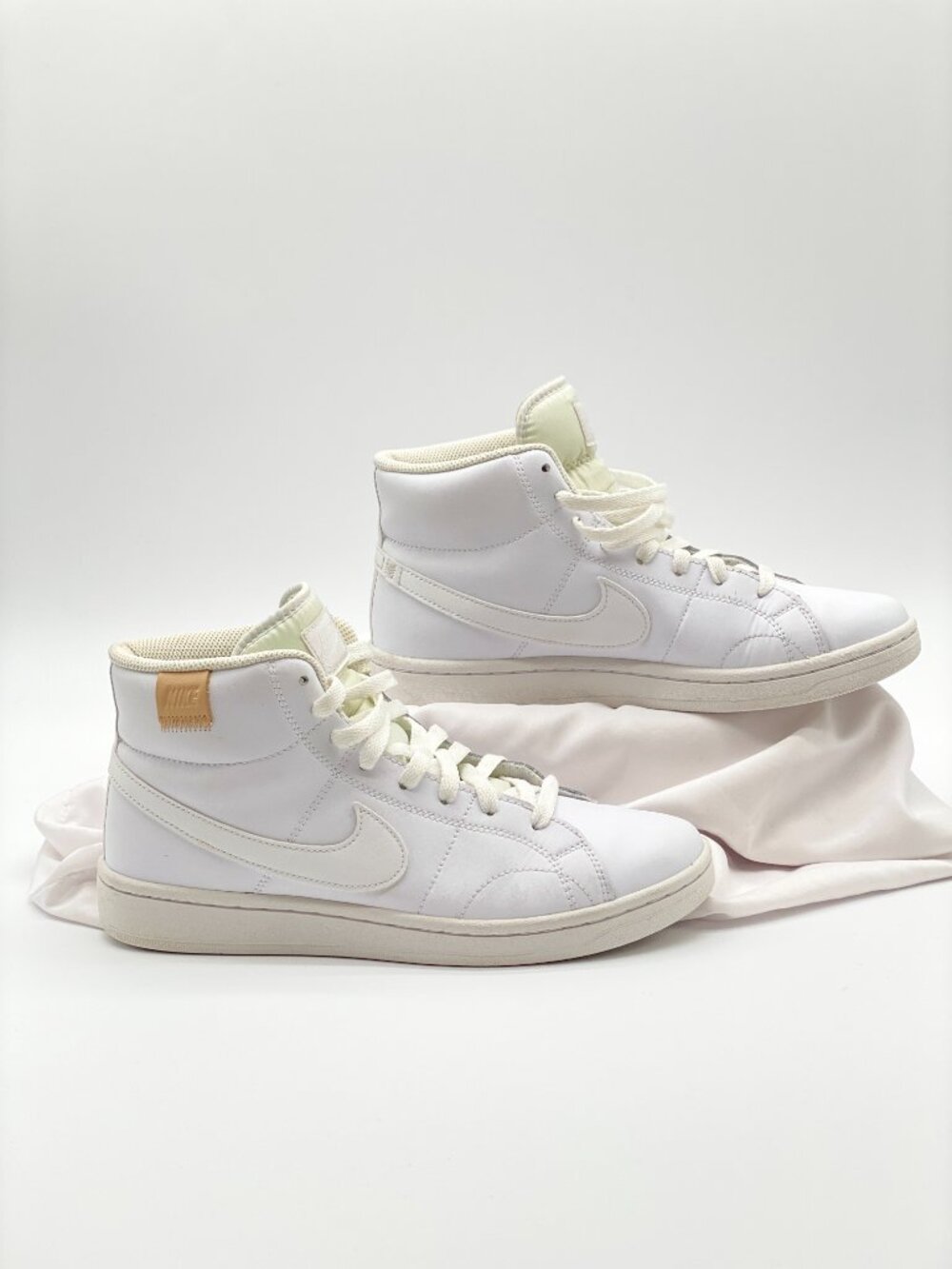 Nike Court Royale 2 Mid White Leather Sneakers Women's 9 CT1725-100 - Picture 3 of 8